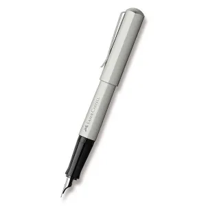 Plnicí pero Faber-Castell Hexo Silver Matt 0021/15059 - hrot M (střední) + 5 let záruka, pojištění a dárek ZDARMA