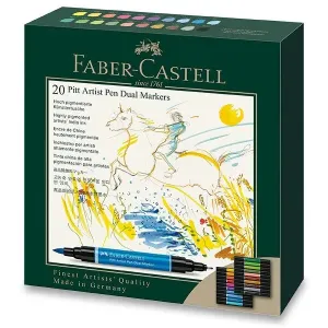 Sada popisovačů Faber-Castell Pitt Artist Pen Dual Marker - 20ks 0074/1620200 + 5 let záruka, pojištění a dárek ZDARMA