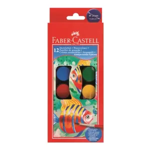 FABER CASTELL - Vodové barvy 12 barevné, 24mm