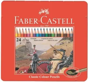 Pastelky Rytíř set 24 barevné v plechu (Faber Castel - Pastelky Klasik)