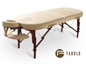 Fabulo, USA Dřevěný masážní stůl Fabulo DIABLO Oval Set (192x76cm, 4 barvy) Barva: krémová
