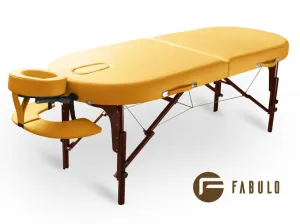 Fabulo, USA Dřevěný masážní stůl Fabulo DIABLO Oval Set (192x76cm, 4 barvy) Barva: žlutá