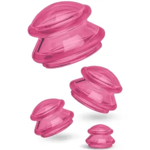 Silikonové masážní baňky Fabulo Mushroom - set, 4ks Barva: růžová