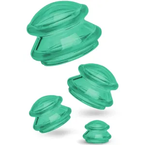 Silikonové masážní baňky Fabulo Mushroom - set, 4ks Barva: zelená