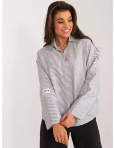 Dámská košile volného střihu s límečkem OKIA šedobílá