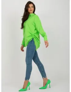 Dámské tričko oversize s límečkem KITA světle zelené