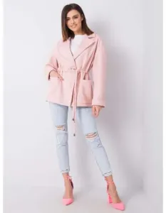 Dámský kabát s vázáním MAREEN světle růžový
