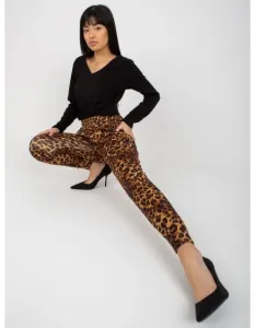 Dámské kalhoty s leopardím vzorem JOELLA tmavě béžové a černé
