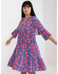 Dámské šaty s potiskem oversize SUBLEVEL tyrkysově růžové