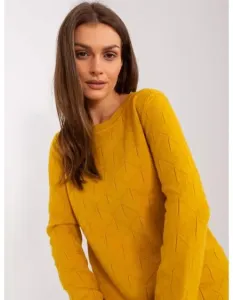 Dámský svetr s dlouhým rukávem ALBERTA tmavě žlutý
