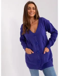 Dámský svetr s velkými knoflíky ADOR fialový