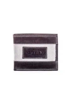 Černá kožená pánská peněženka s látkovým modulem #1358802