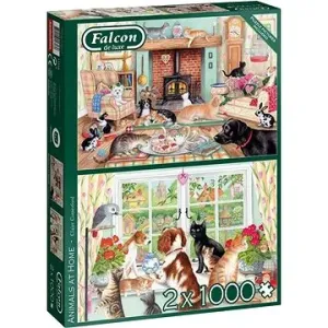 Falcon Puzzle Zvířata v domě 2x1000 dílků