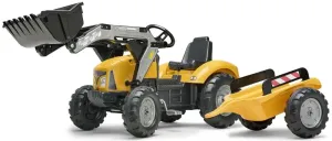FALK - šlapací traktor SUPER LOADER 2025AM s nakladačem a přívěsem - žlutý