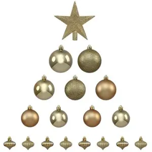 Fééric Lights and Christmas Vánoční koule s hvězdou, sada 18 kusů, zlaté