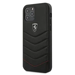 Prošívané pouzdro Ferrari Off Track pro iPhone 12 Pro Max - černé