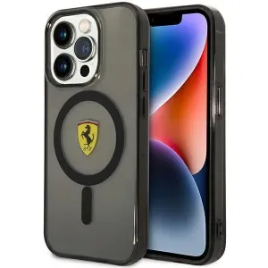 Průsvitné pouzdro Ferrari MagSafe pro iPhone 14 Pro Max - černé