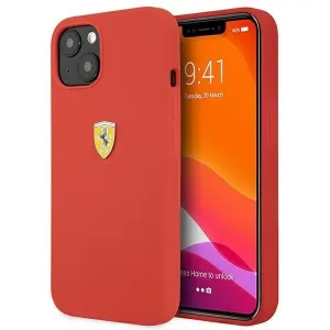 Silikonové pouzdro Ferrari pro iPhone 13 mini - červené