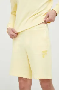 Bavlněné šortky Fila žlutá barva