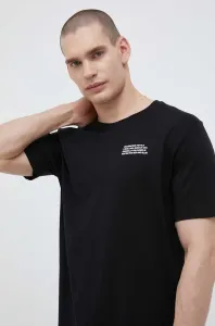 Bavlněné tričko Fila černá barva, s potiskem