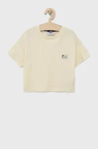 Dětské bavlněné tričko Fila béžová barva #1991087