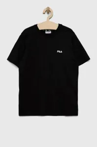 Dětské bavlněné tričko Fila černá barva, s potiskem #4939928