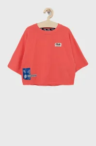 Dětské bavlněné tričko Fila oranžová barva #1983005