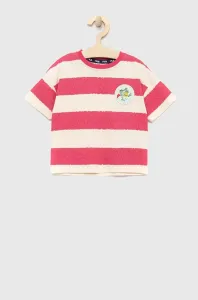 Dětské bavlněné tričko Fila růžová barva #4939293