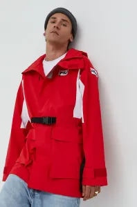 Nepromokavá bunda Fila pánská, červená barva, přechodná