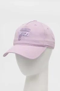 Bavlněná baseballová čepice Fila fialová barva, s aplikací