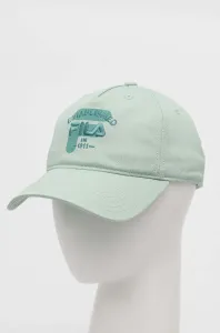 Bavlněná baseballová čepice Fila tyrkysová barva, s aplikací