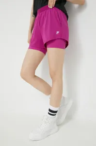 Běžecké šortky Fila Racine fialová barva, high waist #5861557