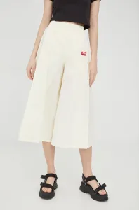 Kalhoty Fila dámské, béžová barva, široké, high waist #5307720