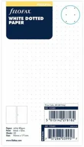 Náplň do A6 diáře Filofax - Bílé tečkované papíry (osobní)