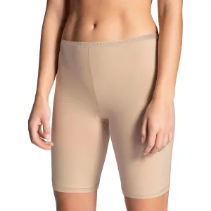 FINE WOMAN Dámské dlouhé bavlněné boxerky s krajkou 701-3K Barva/Velikost: tělová / L/XL
