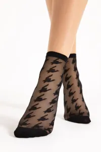 Černé vzorované silonkové ponožky Rita 20 DEN