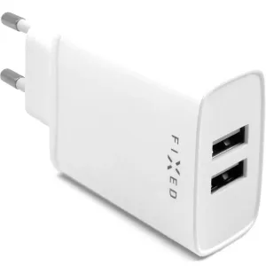 FIXED Síťová nabíječka Smart Rapid Charge s 2 x USB, 15W, bílá
