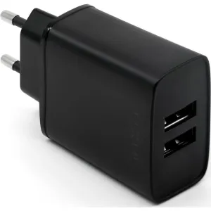 FIXED Síťová nabíječka Smart Rapid Charge s 2 x USB, 15W, černá