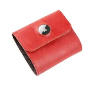 FIXED Kožená peněženka Classic Wallet for AirTag z pravé hovězí kůže červená