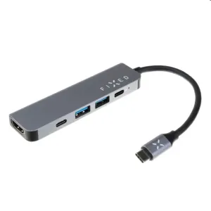 FIXED HUB Mini 5V1 s rozhraním USB-C pro notebooky a tablety šedý