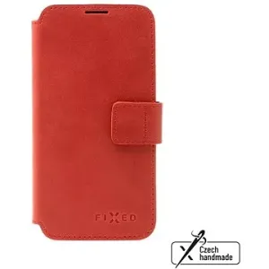 FIXED ProFit z pravé hovězí kůže pro Apple iPhone 14 červené