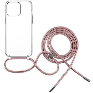 FIXED Pure Neck AntiUV s růžovou šňůrkou na krk pro Apple iPhone 15 Pro Max