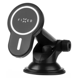 FIXED MagClick XL bezdrátový nabíjecí držák s MagSafe na palubní desku nebo čelní sklo, černý