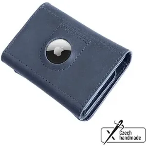 FIXED Tripple Wallet AirTag Kožená peněženka z pravé hovězí kůže modrá #177784