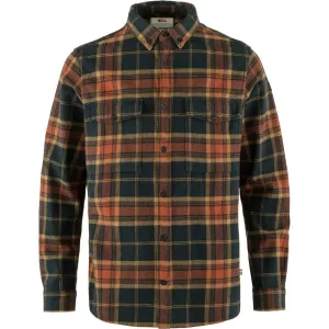 Košile FJÄLLRÄVEN Övik Twill Shirt M - Autumn Leaf-Dark Navy Velikost: L #5436086