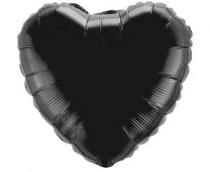 Flexmetal Fóliový balónek Srdce - Černé 43 cm