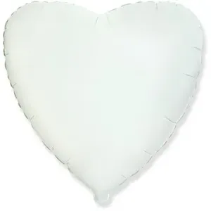 Balón foliový 45 cm srdce bílé - valentýn / svatba
