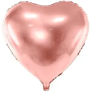 Balón foliový 45 cm  srdce růžovo zlaté - rose gold - valentýn / svatba