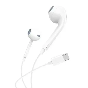 Foneng T15 sluchátka do uší, kabelová, USB-C, 1,2 m (bílá)
