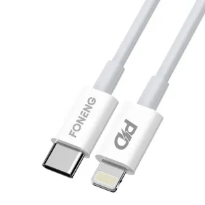 Kabel USB-C na Lightning Foneng X31, 3A, 2M (bílý)